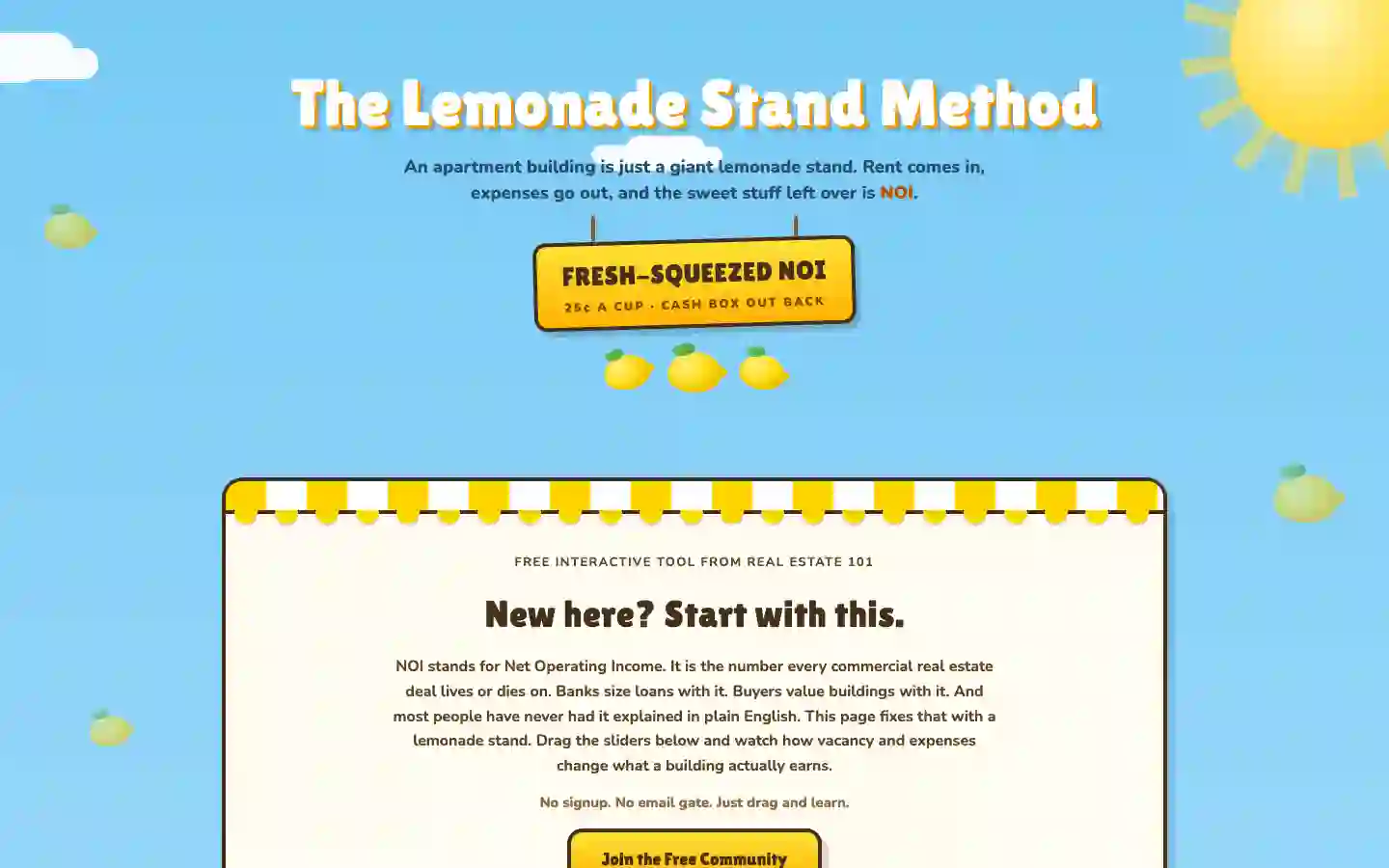 Lemonade Stand NOI teaching tool