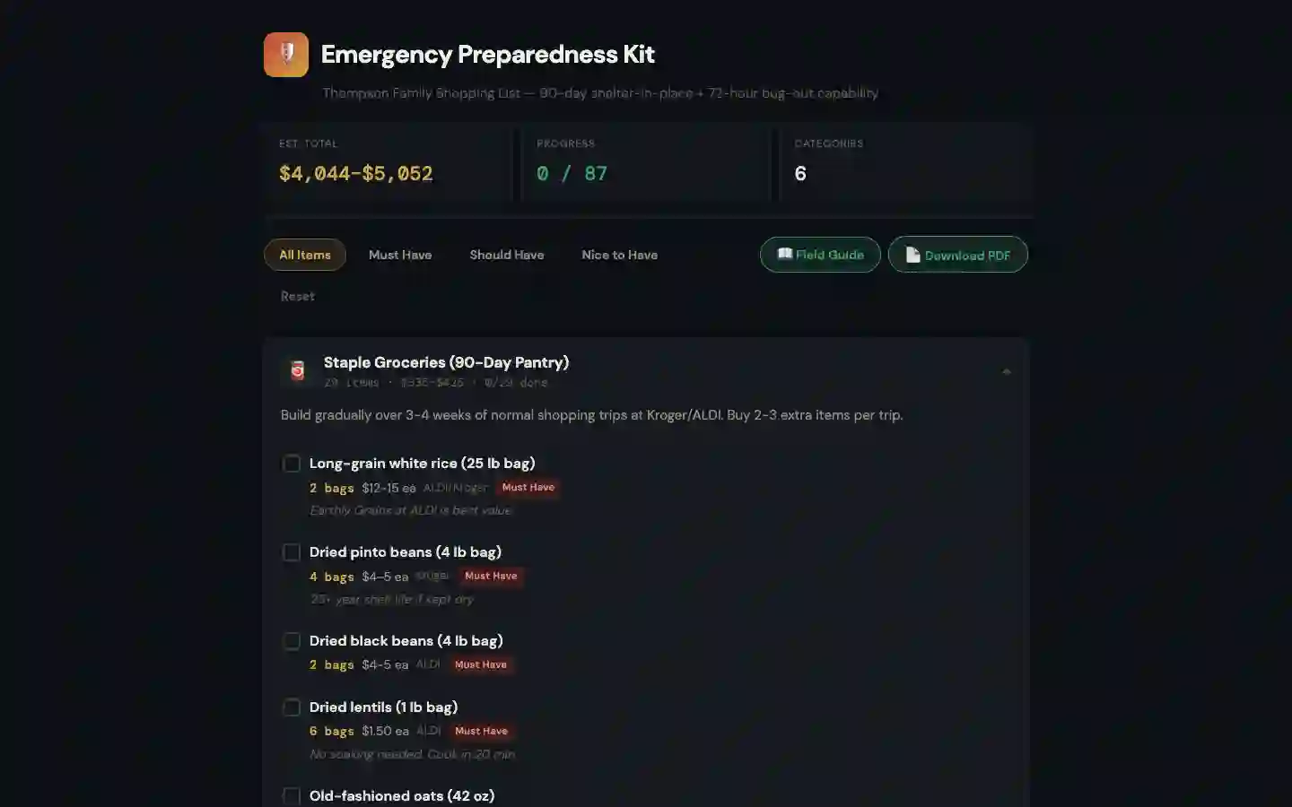 Prepkit emergency preparedness app